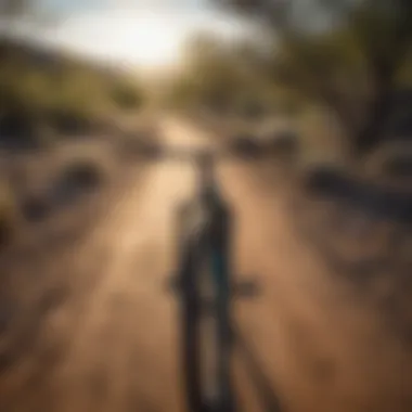 Scenic view of a bicycle trail surrounded by Albuquerque’s unique desert landscape.