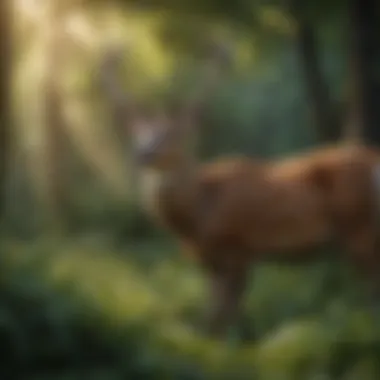 A close-up of a deer feeding on plants, highlighting the need for repellents