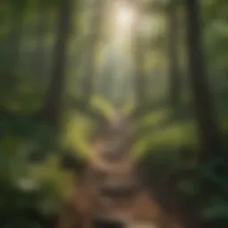 A panoramic view showcasing the Appalachian Trail winding through lush forests