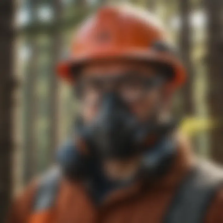 Personal protective equipment for arborists in use