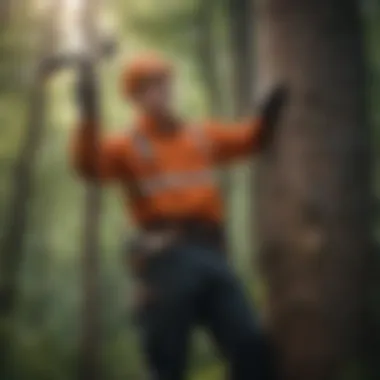 Arborist demonstrating skillful tree care techniques