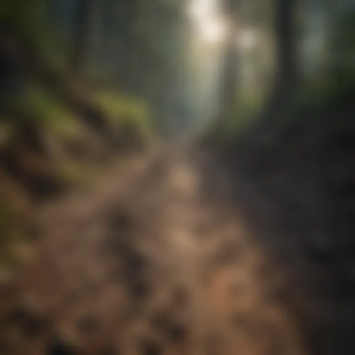 Close-up view of soil erosion on a Bend hiking trail, highlighting environmental impact.