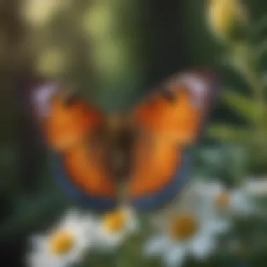 Delicate Beauty: The Butterfly's Embrace A close-up of a butterfly on a flower