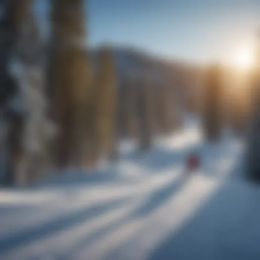 A scenic view of Big Bear Mountain with skiers on the slopes