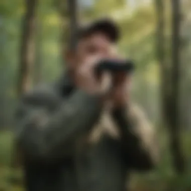 Observing Nature: The Art of Birdwatching A skilled birdwatcher observing with binoculars