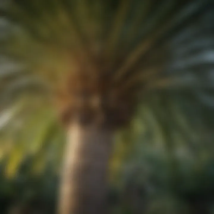 A close-up of a mature California Fan Palm