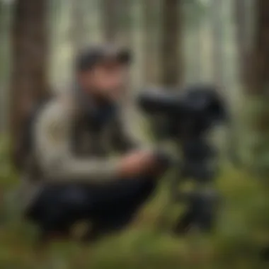 Research in Wildlife Conservation A researcher observing wildlife in a natural habitat