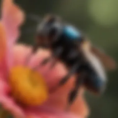Carpenter Bee on Flower Close-up of a carpenter bee on a flower