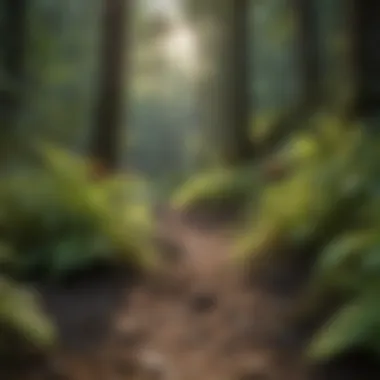 Close-up of diverse plant life along the hiking trail