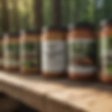 A variety of wood preservatives displayed in containers, highlighting options for deck care.