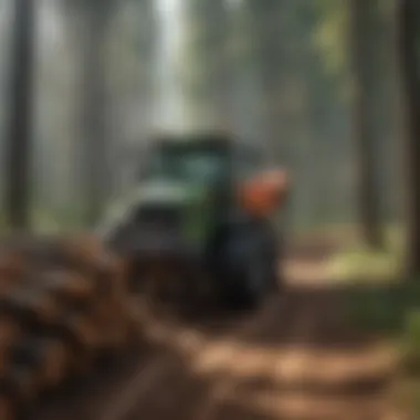 Sustainable Practices in Modern Forestry A modern logging operation demonstrating sustainable forestry practices