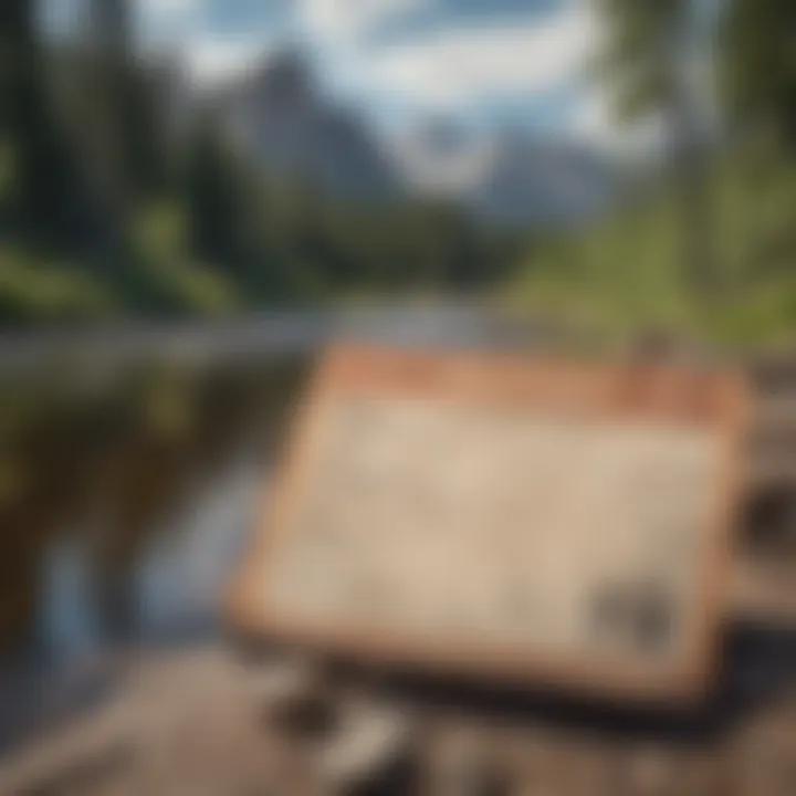 Close-up of a fishing license with a backdrop of Colorado's mountains