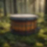 Roundup drum in a forest setting