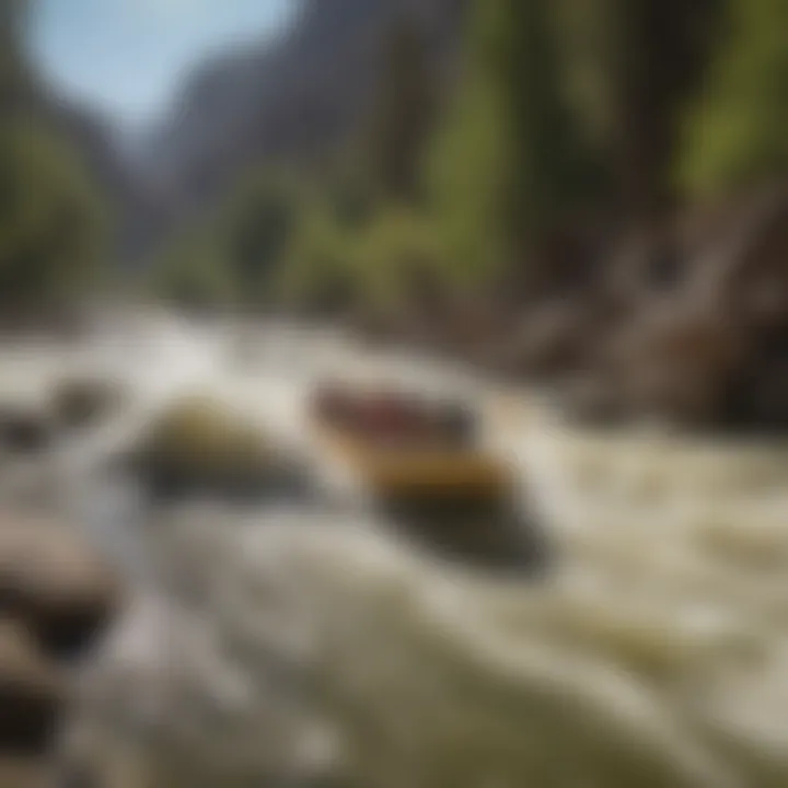 Adventurers navigating a thrilling rapid on the Kern River