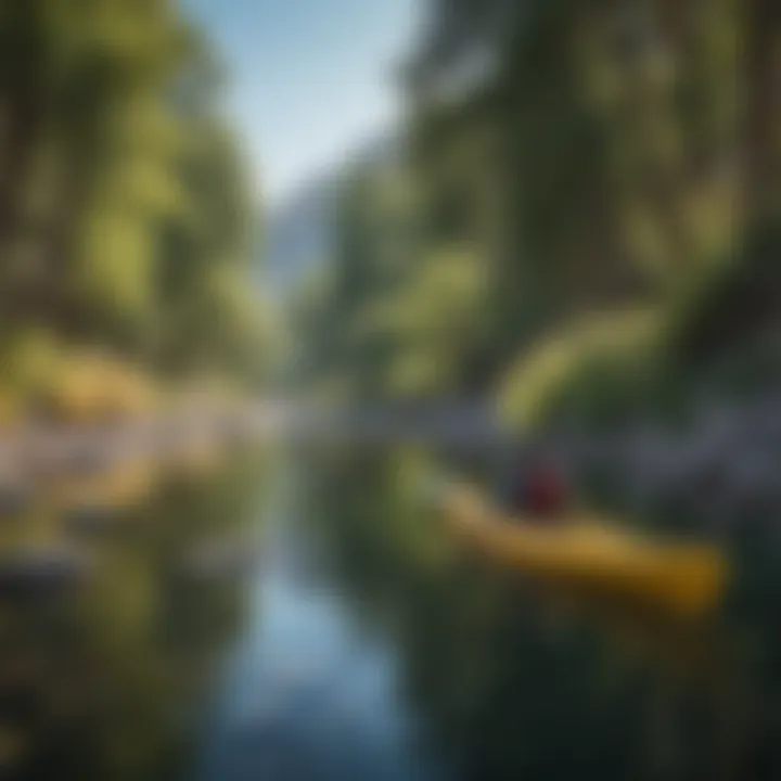 Kayakers enjoying the beautiful landscape of Kernville