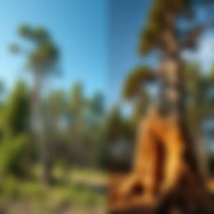 Forest Before and After Tree Removal Comparison of a forest before and after tree removal