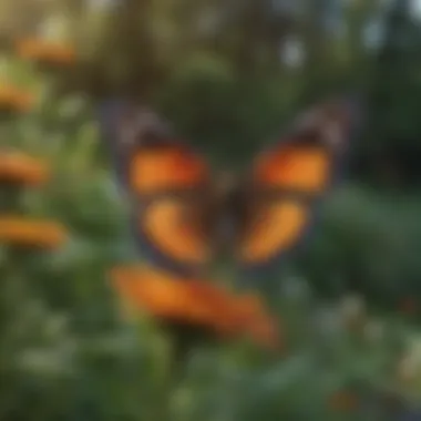 Butterfly resting on a native flower, illustrating wildlife support