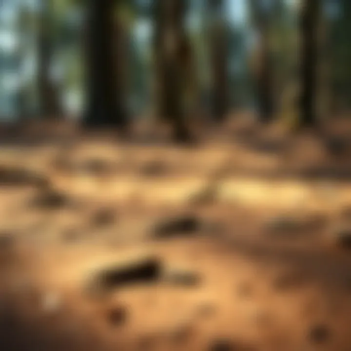 Deer Tracks in Forest A close-up of deer tracks on a soft forest floor