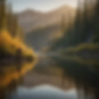 Anglers casting lines into a pristine Colorado lake at sunrise