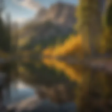 A scenic view of Colorado's mountainous landscape reflecting in the water