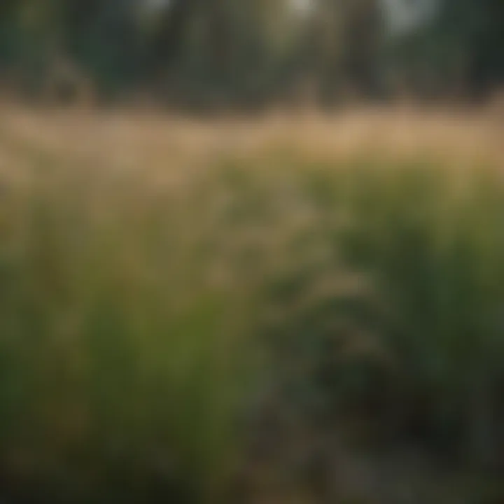 Close-up of Johnson grass highlighting its invasive characteristics