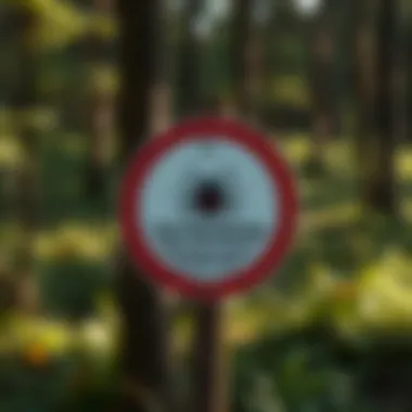 Tick Prevention Awareness Tick prevention sign reminding homeowners of preventive measures