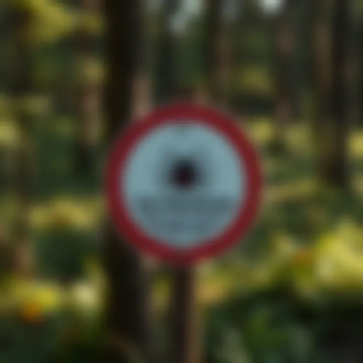 Tick Prevention Awareness Tick prevention sign reminding homeowners of preventive measures