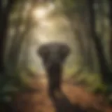 A serene elephant trail meandering through a lush forest