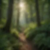 Lush greenery along the Elk River Hiking Trail