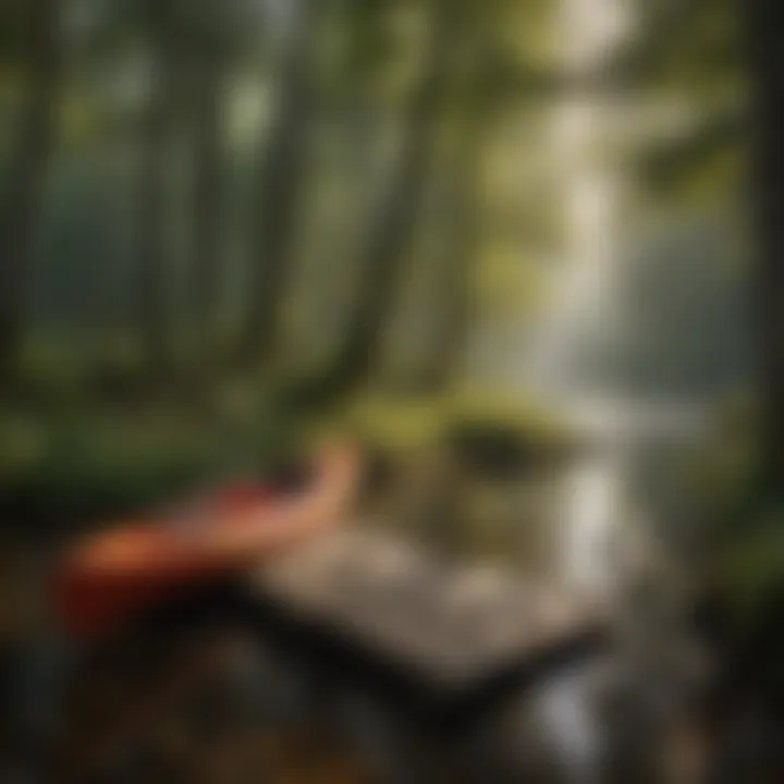 Well-designed kayak launch site in a woodland setting