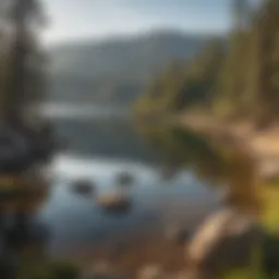 Scenic view of Big Bear Lake surrounded by mountains