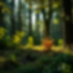 A serene view of an Atlantic hardwood forest showcasing its diverse plant life.