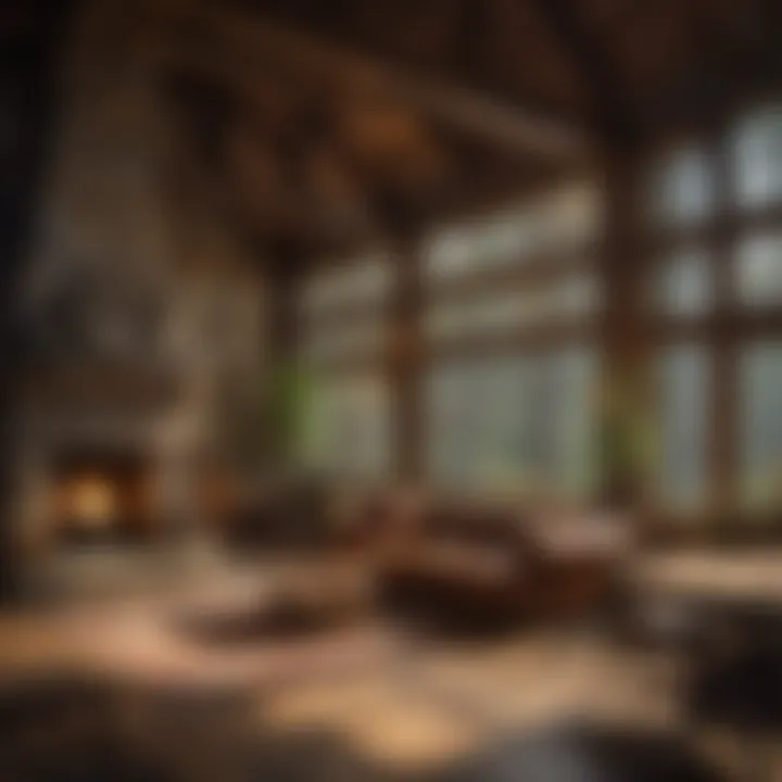 Interior of Black Range Lodge highlighting rustic design elements