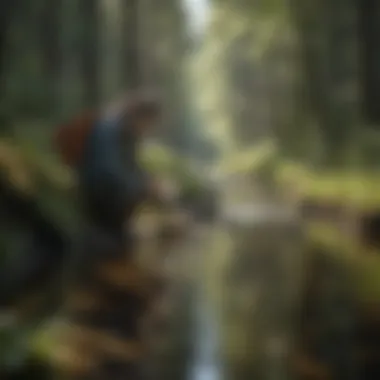 Close-up of water quality testing in Cain Creek, highlighting its ecological health