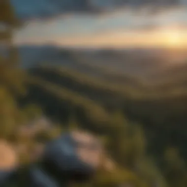 A panoramic view of the Blue Ridge Mountains at sunset