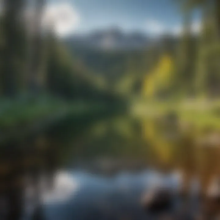 A tranquil lake on a hiking route