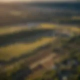 Aerial view of Eastern Washington landscape showcasing agricultural fields and urban areas