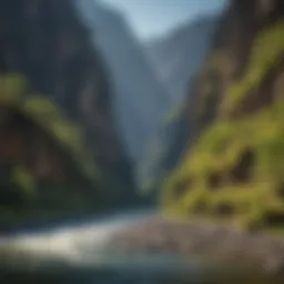 A breathtaking view of Hells Canyon showcasing its rugged cliffs and sweeping river