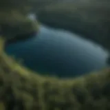 Aerial view of Hemlock Lake showcasing its pristine waters and surrounding woodlands