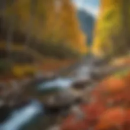 Scenic view of Spearfish Canyon in autumn colors