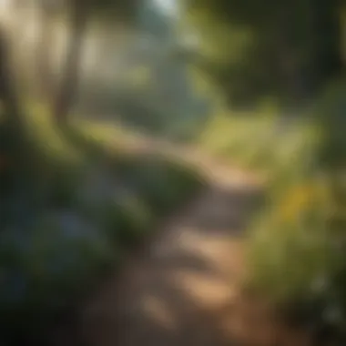 A winding path through vibrant wildflowers along a hiking route