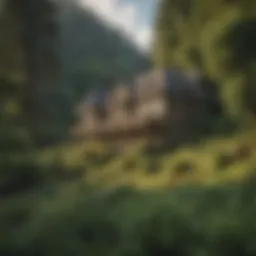 Exterior view of a historic hotel in Columbia Gorge surrounded by lush greenery