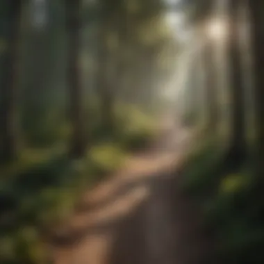 A trail winding through pristine woodland ecosystems