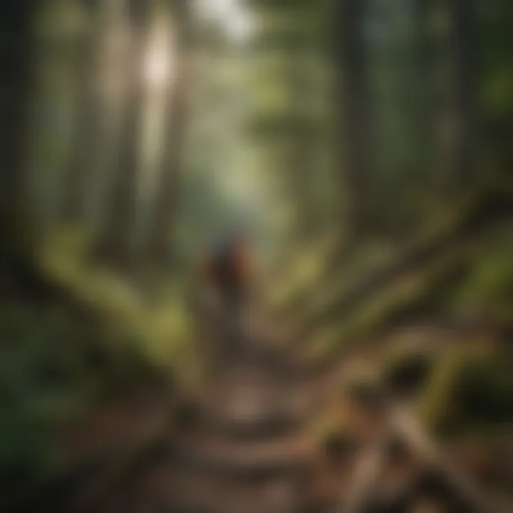 Hiker navigating a challenging section of the Killington trail.
