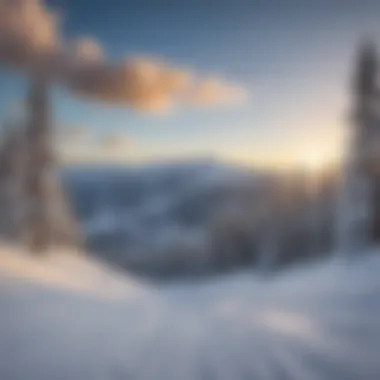 Spectacular view of Kirkwood ski slopes under blue skies