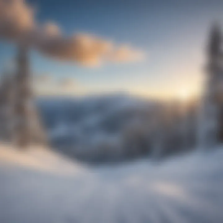 Spectacular view of Kirkwood ski slopes under blue skies