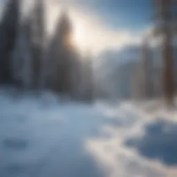 A breathtaking view of Kirkwood's snow-covered slopes during winter.