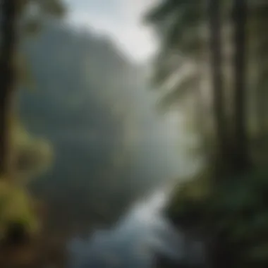 A serene view of Lake Quinault surrounded by lush forests