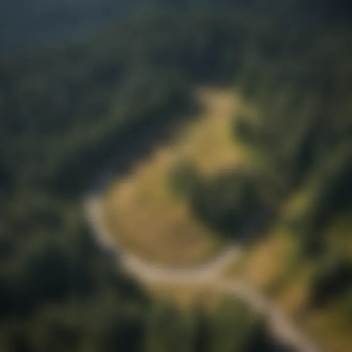 Aerial view of potential land plots