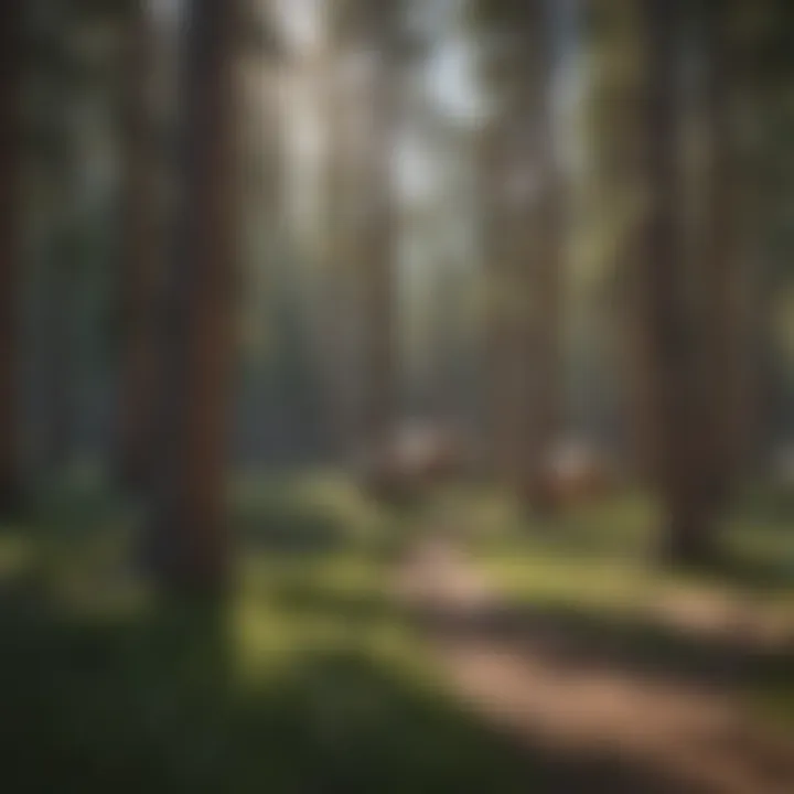 Serene view of Lodgepole Campground surrounded by towering pines